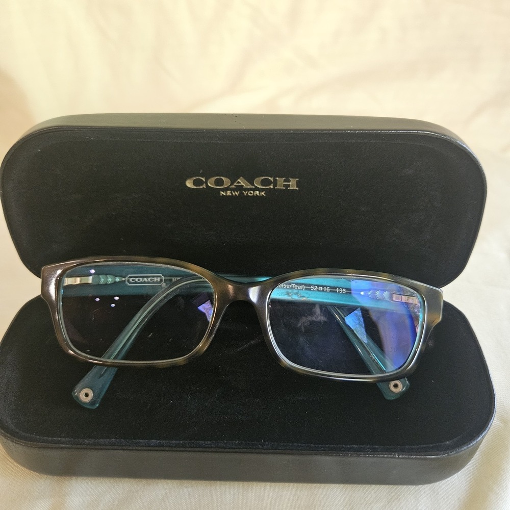 Coach HC 6040 Brooklyn 5116 Dark Tortoise Teal 52/16 135 Women's Glasses Frames